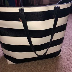 Classic Black and White Stripe Stella and Dot Bag